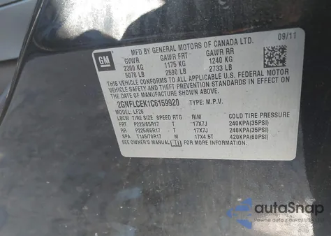 2012 Chevrolet Equinox Ls из США, поврежденный, VIN 2GNFLCEK1C6159920